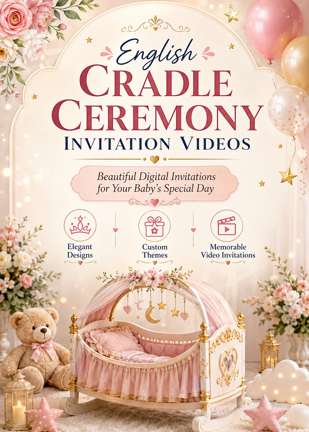 English Cradle Ceremony Invitation Videoes