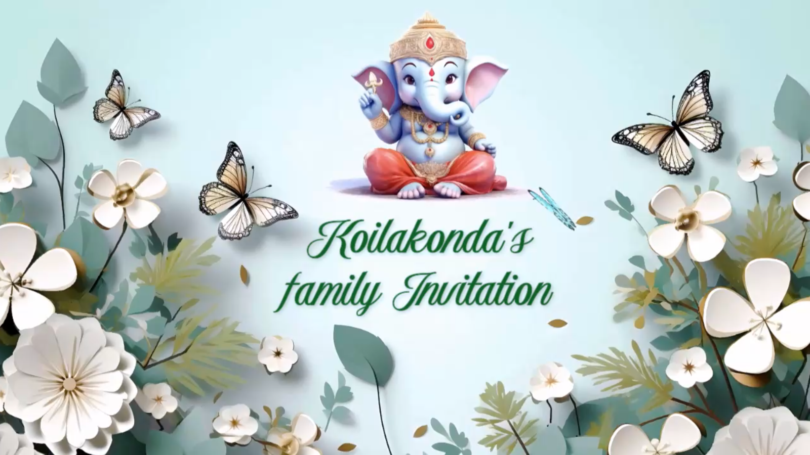 3261 Half Saree Ceremony Invitation English