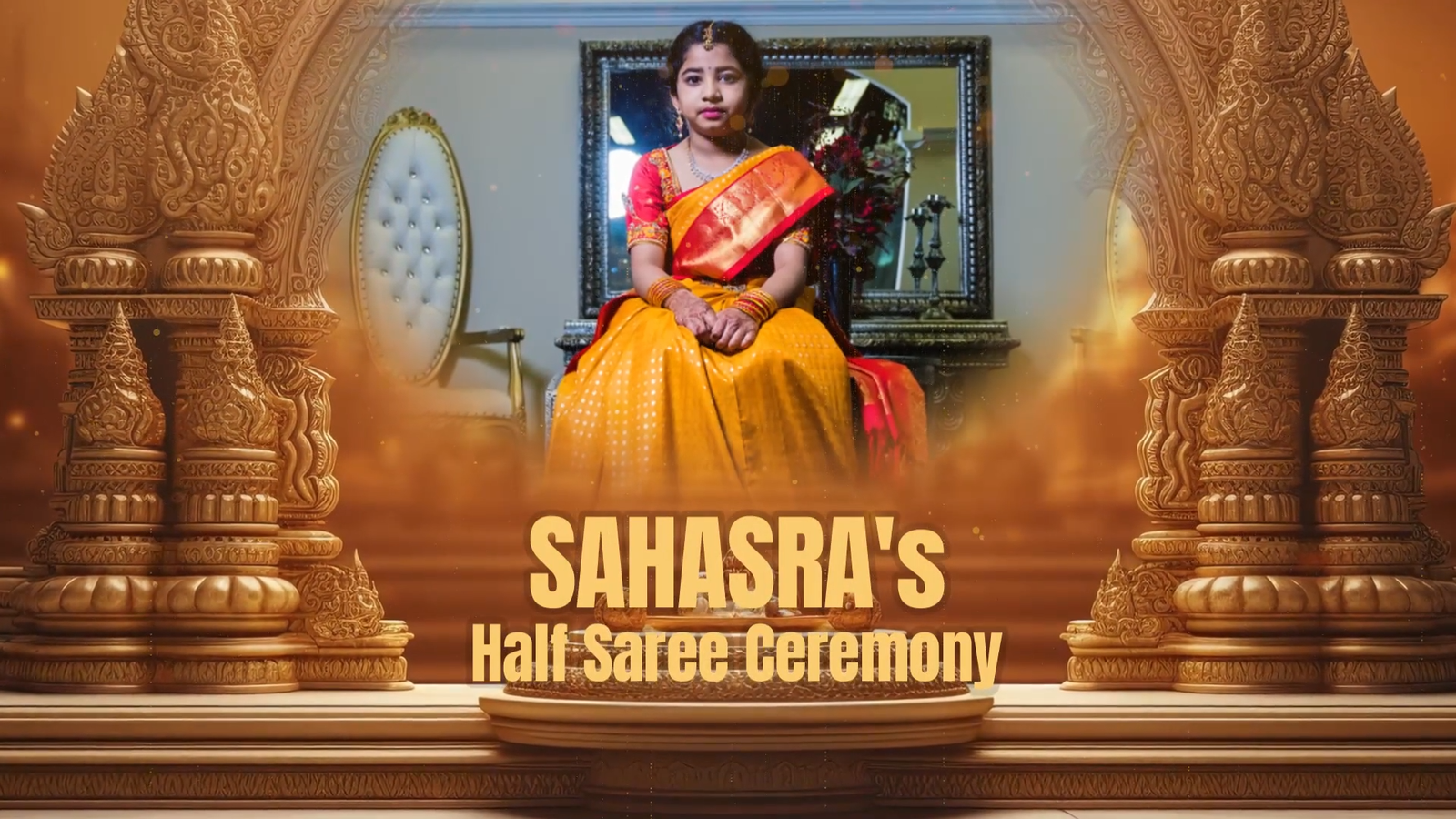 3293 Half Saree Ceremony Invitation English