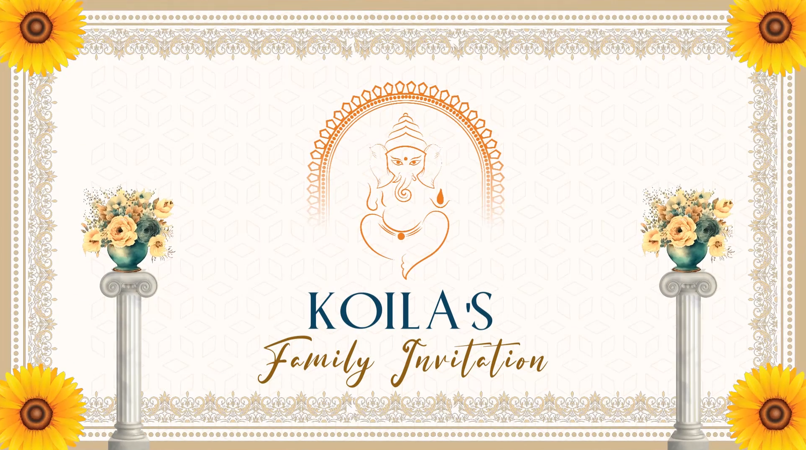 3313 Half Saree Ceremony Invitation English