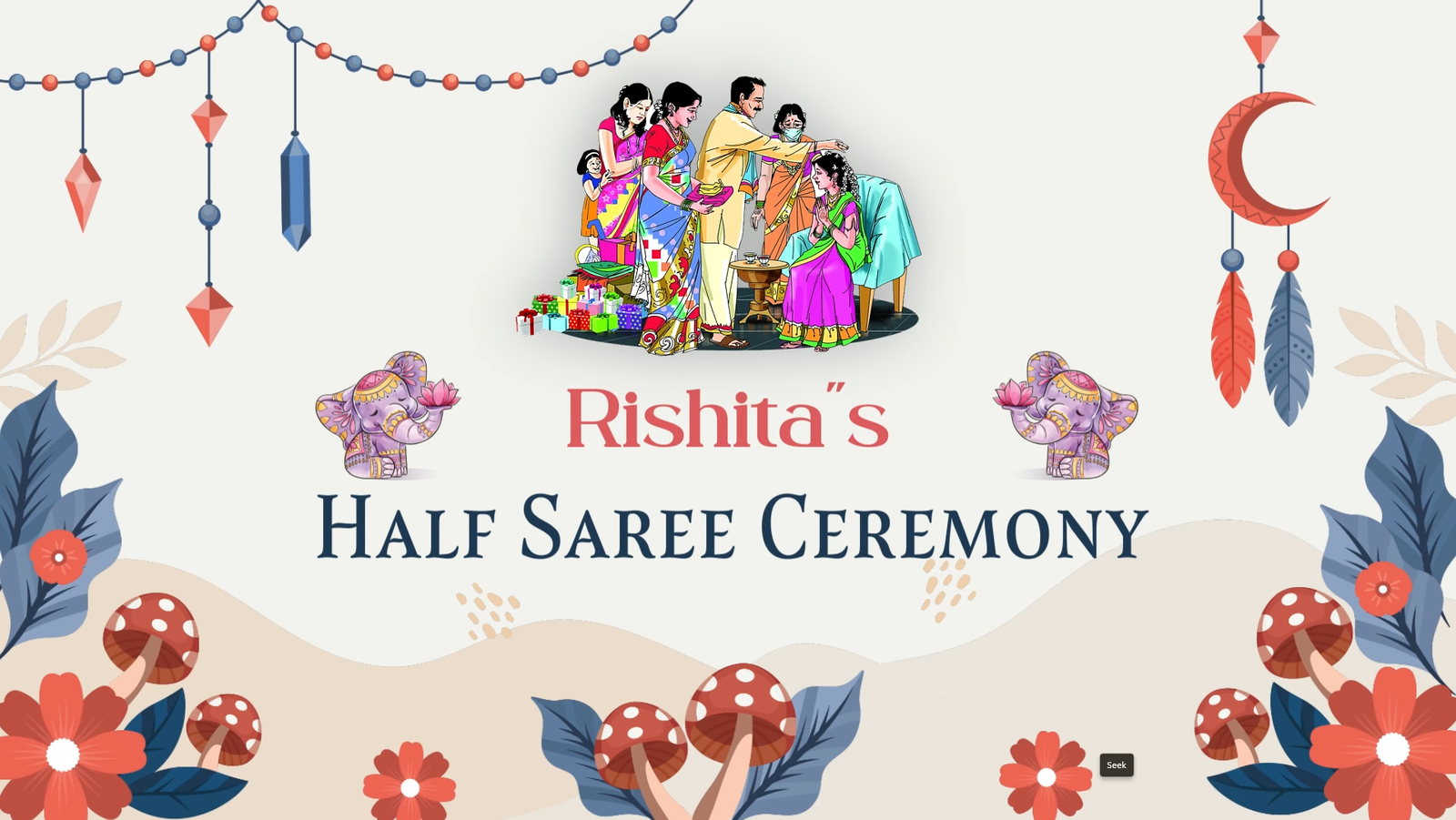 3321 Half Saree Ceremony Invitation English