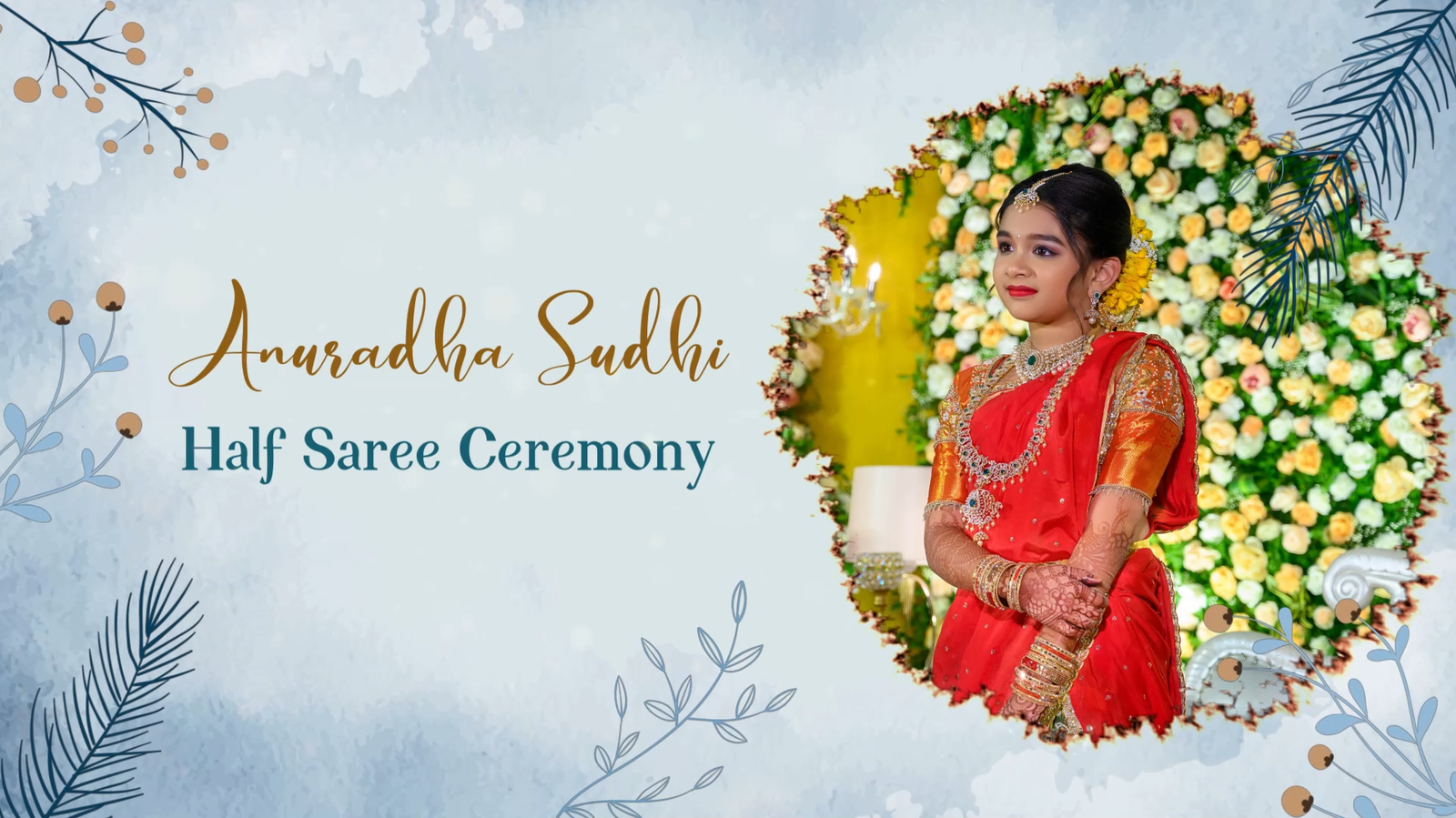 3375 Half Saree Ceremony Invitation English