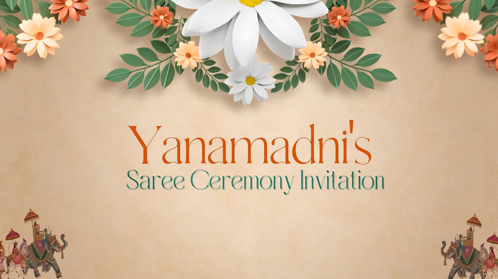 3485 Half Saree Ceremony Invitation English