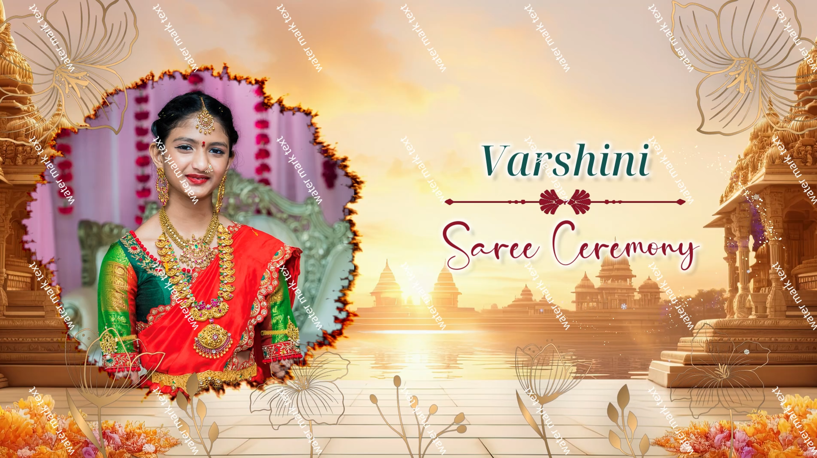3495 Half Saree Ceremony Invitation English