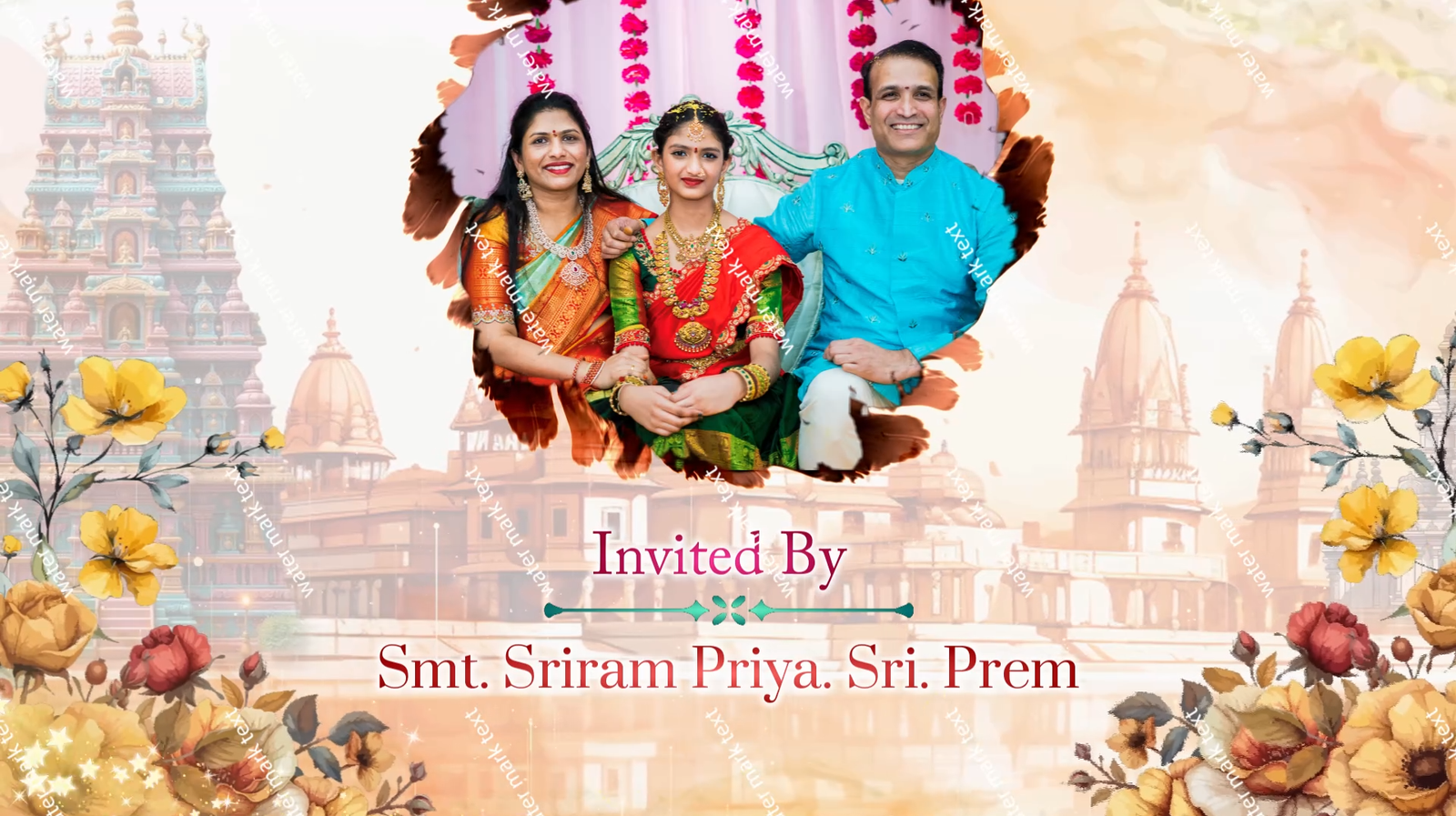 3507 Half Saree Ceremony Invitation English