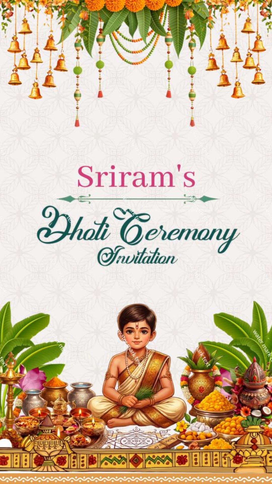 Dhoti Ceremony Invitation Video 34889