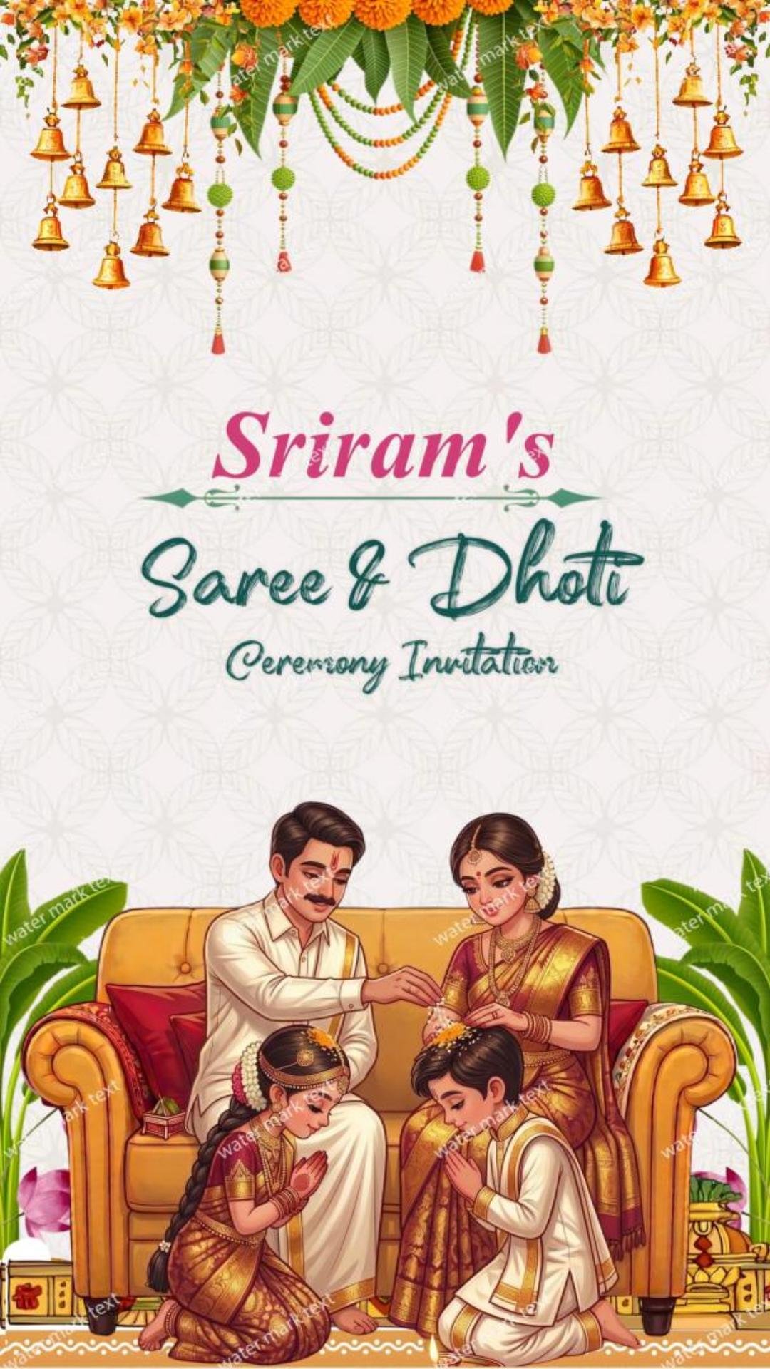 Traditional Saree &amp; Dhoti Ceremony Invitation Video 34889