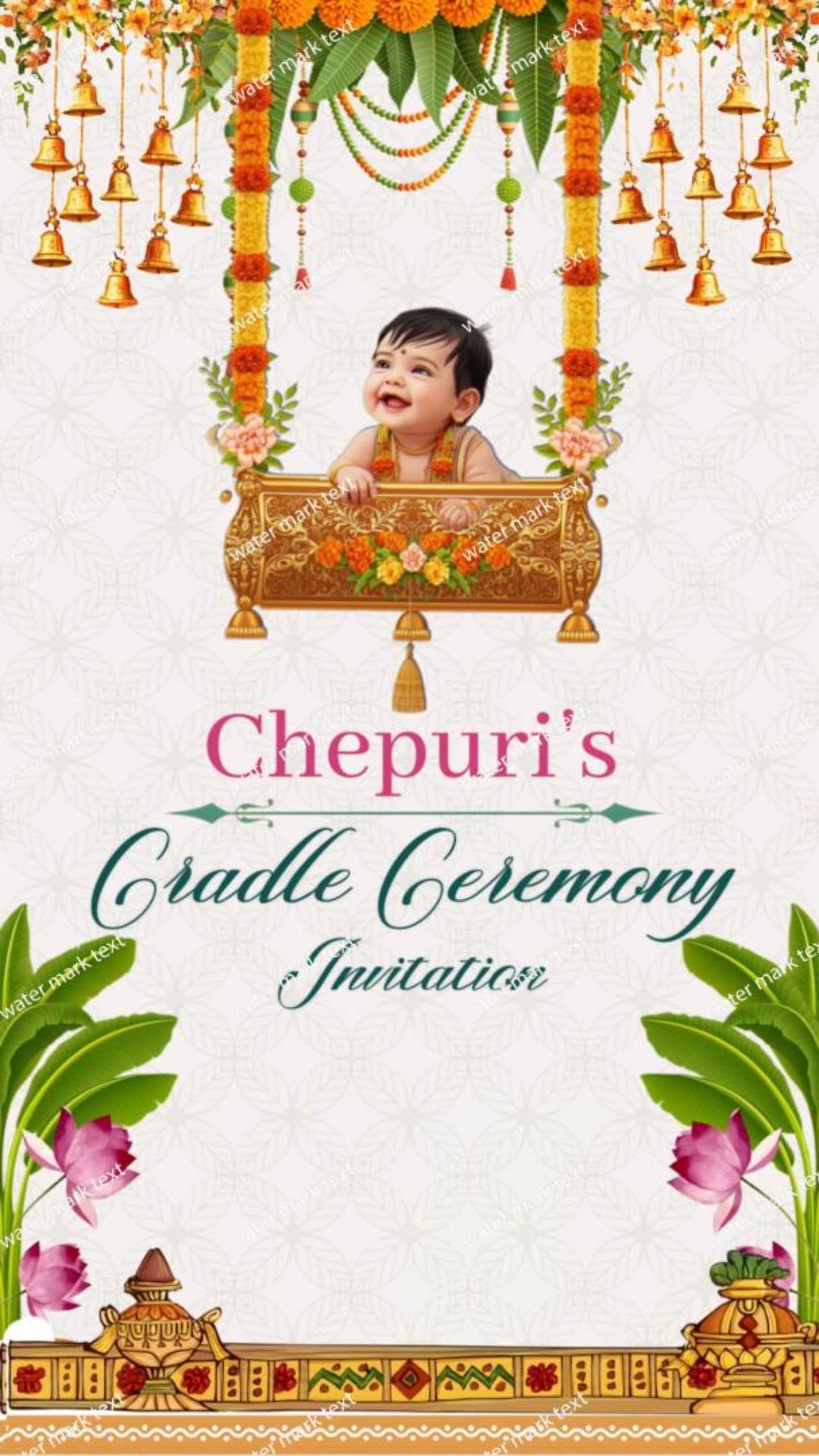 Baby Cradle Ceremony Invitation Video 34889