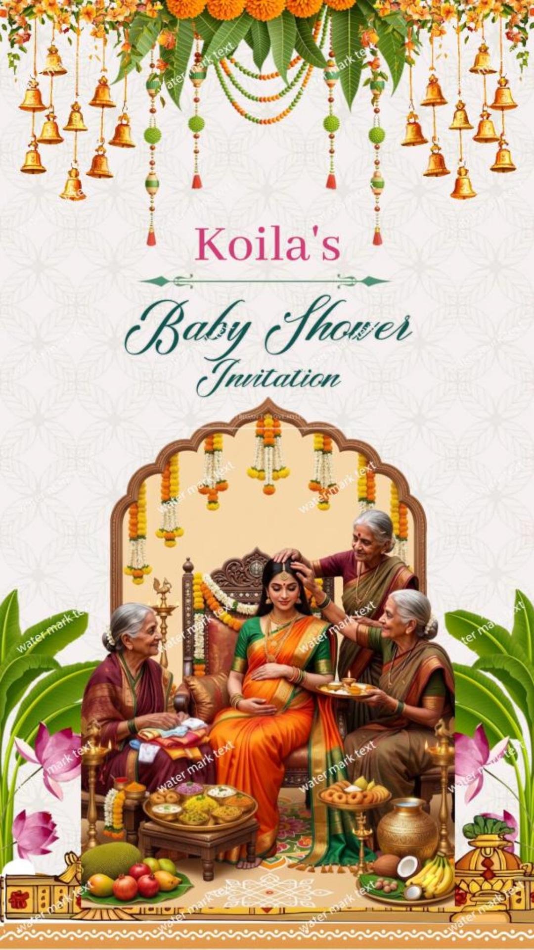 Traditional Baby Shower (Seemantham) Invitation Video 34889