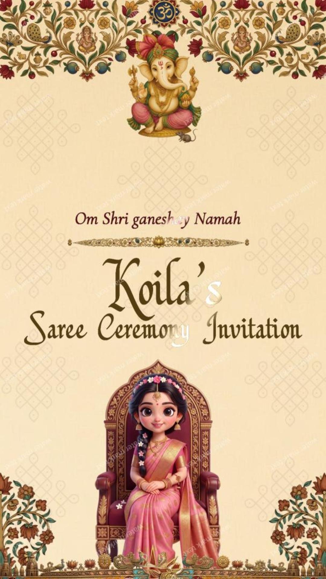 Elegant Traditional English Saree Ceremony Invitation Video | MMI Invites 34892