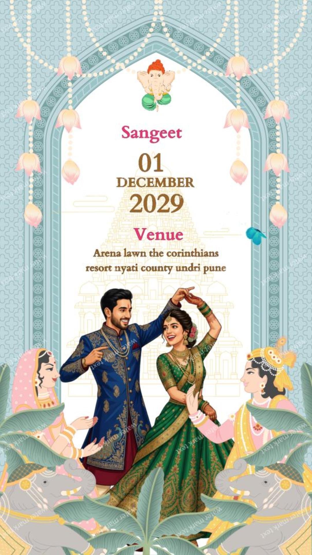 Traditional Caricature Wedding Invitation | MMI Invites 3423