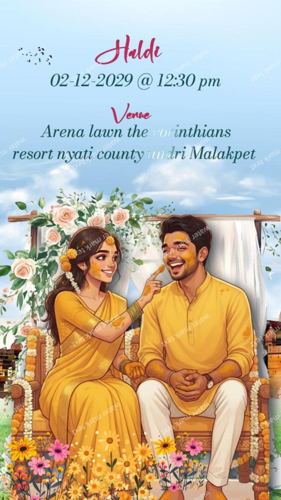 Traditional Caricature Wedding Invitation by MMI Invites 3426