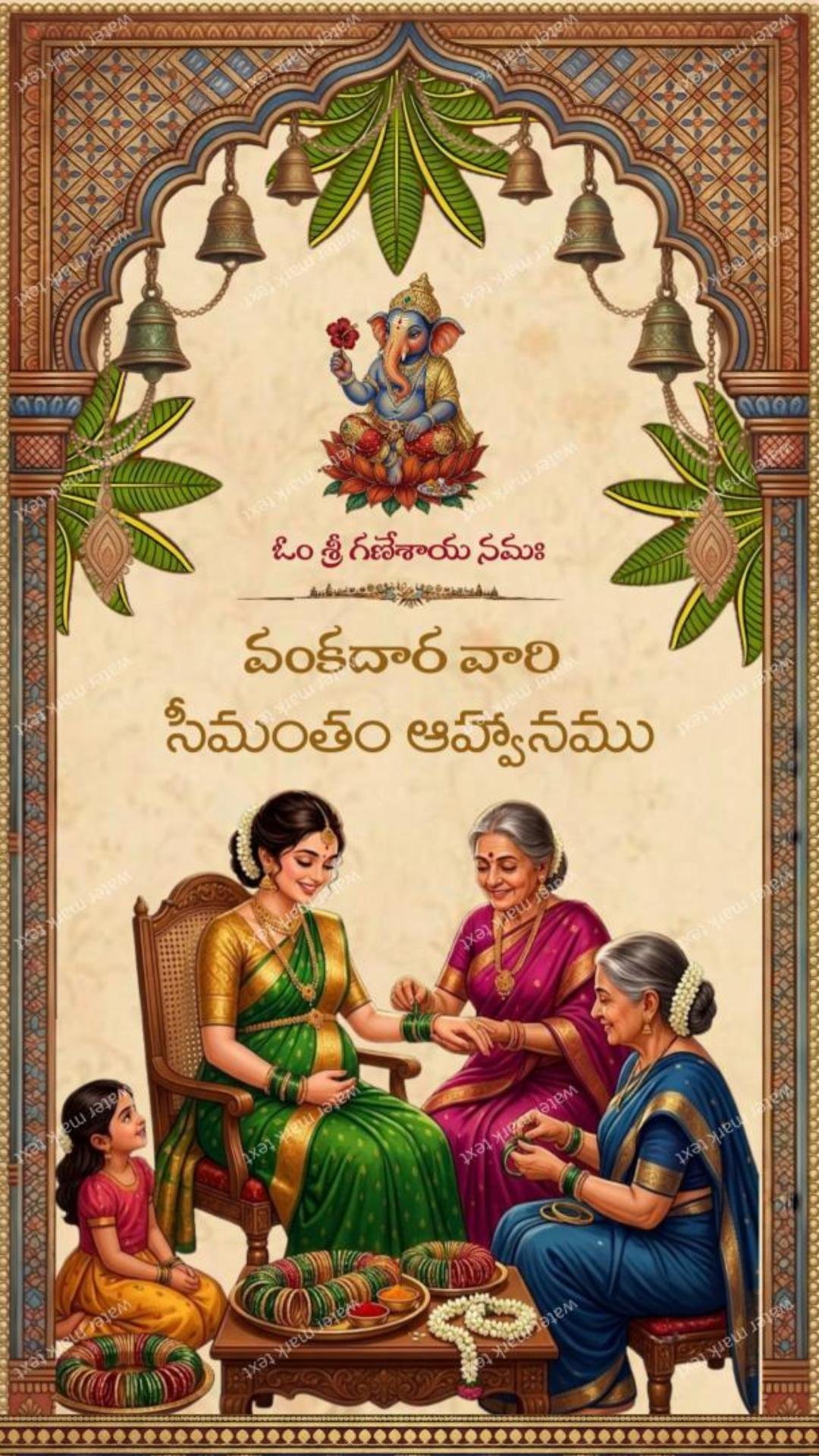34891  Seemantham (Baby Shower) Invitation Video | MMI Invites
