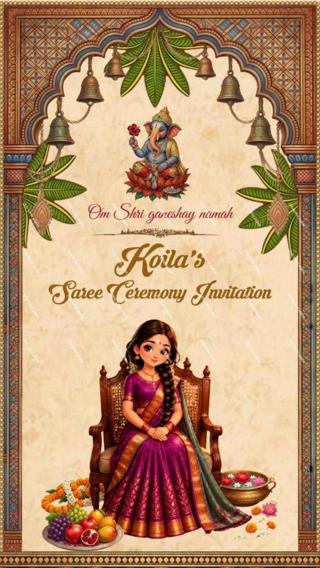 34891 Saree Ceremony Invitation Video by MMI Invites