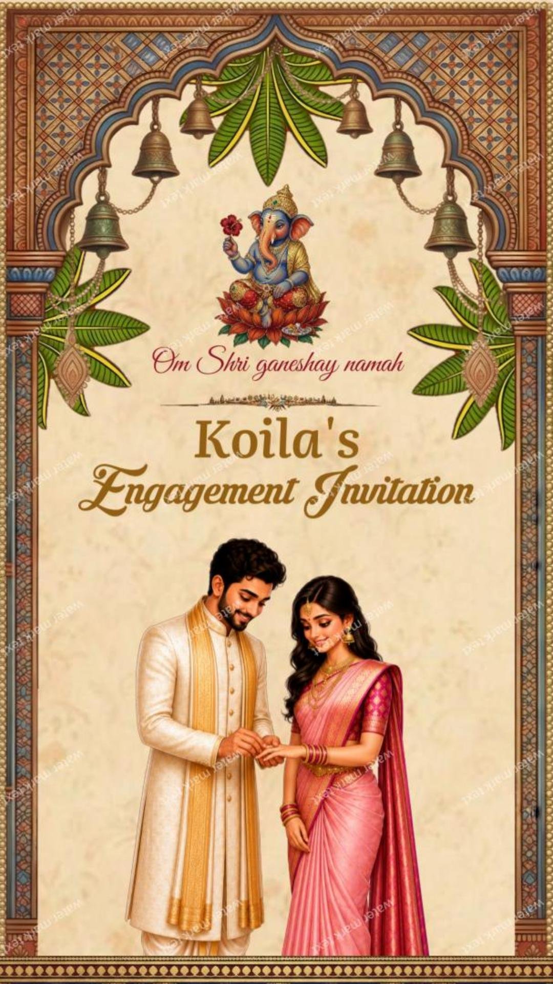 34891 Ring Ceremony Invitation Video | Customized Engagement Invitation | MMI Invites