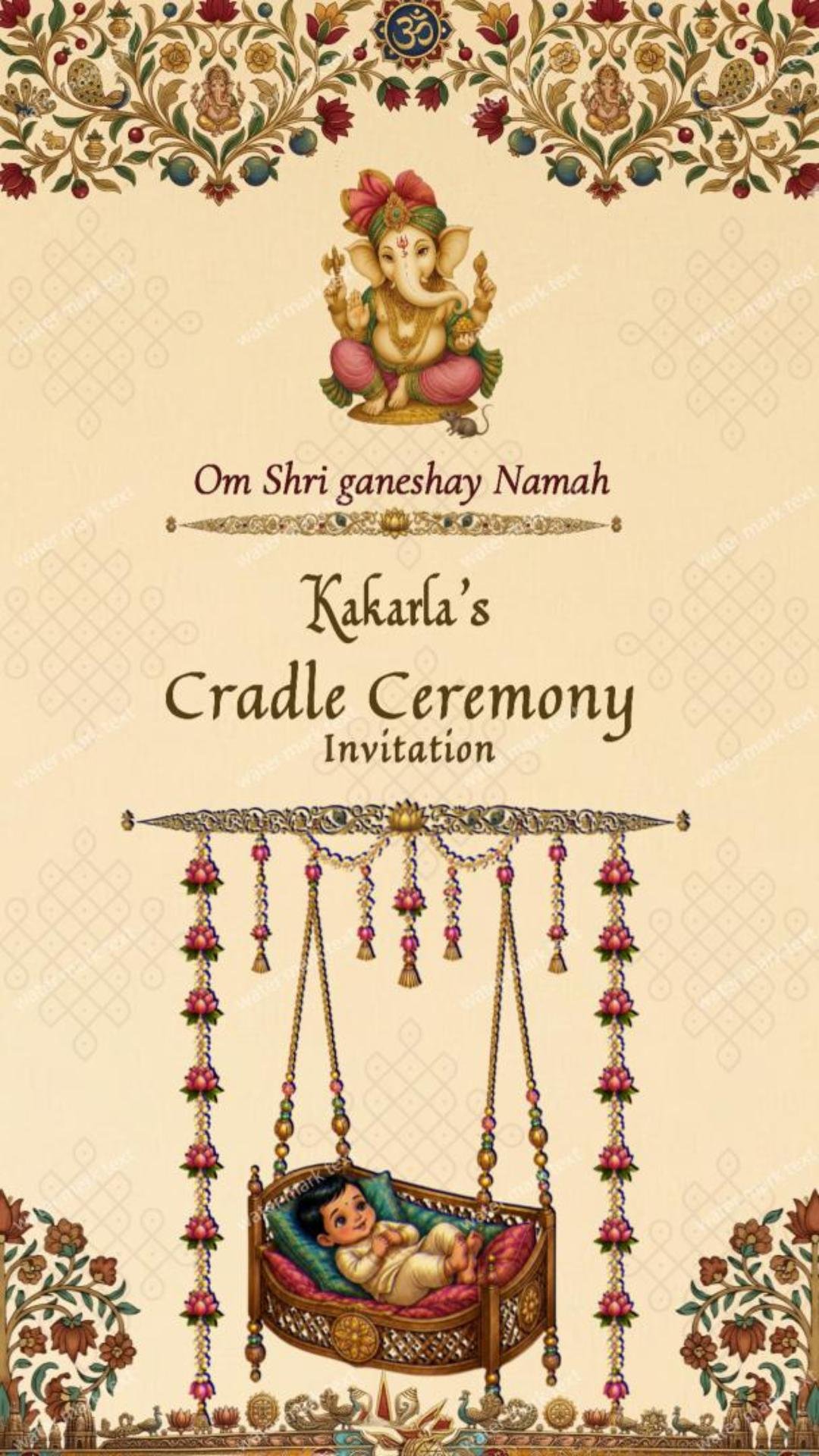 34892 Cradle Ceremony Invitation Video| Baby Naming Invite | MMI Invites MMI