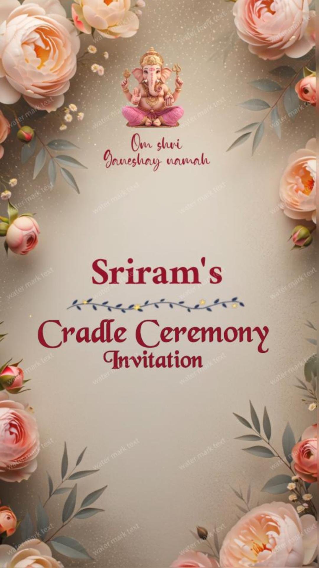 34876 Cradle Ceremony Invitation Video | By MMI Invites