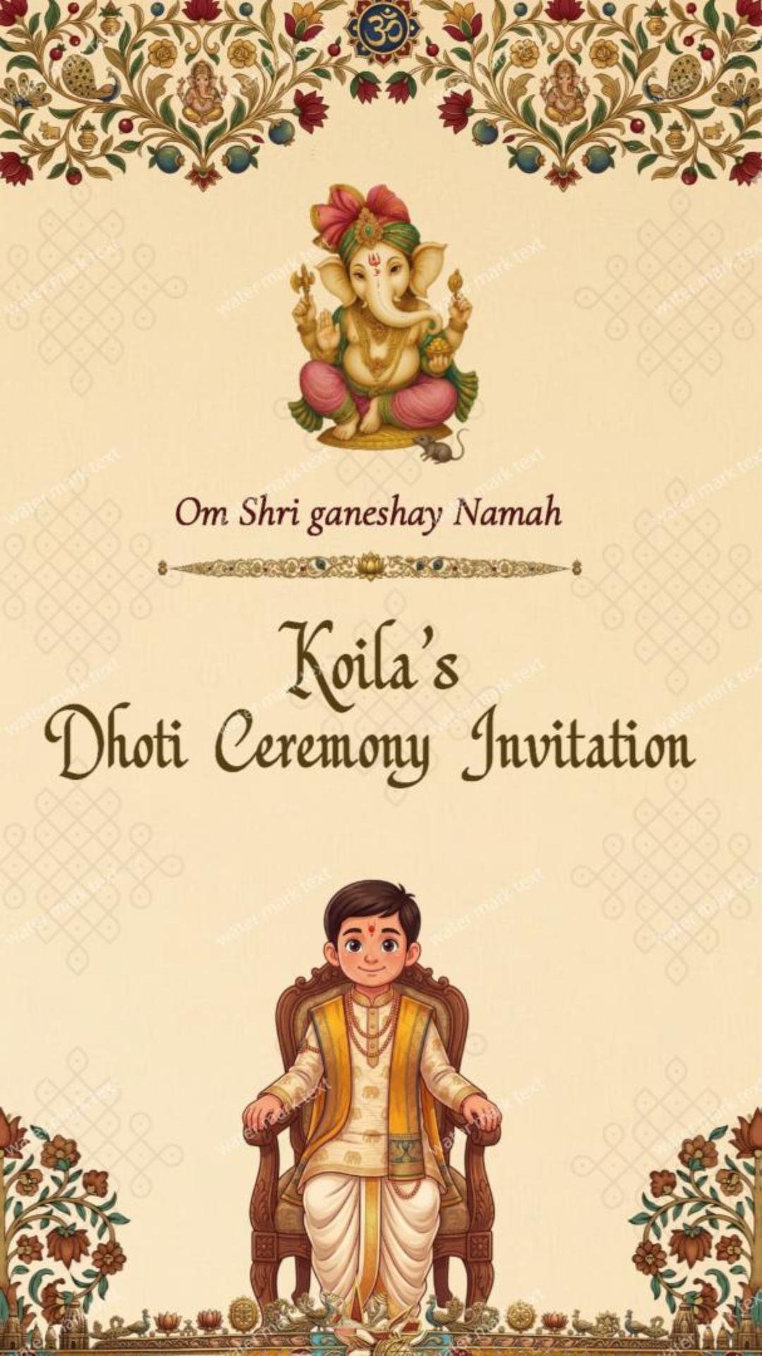 34892 Dhoti Ceremony Invitation Video  MMI