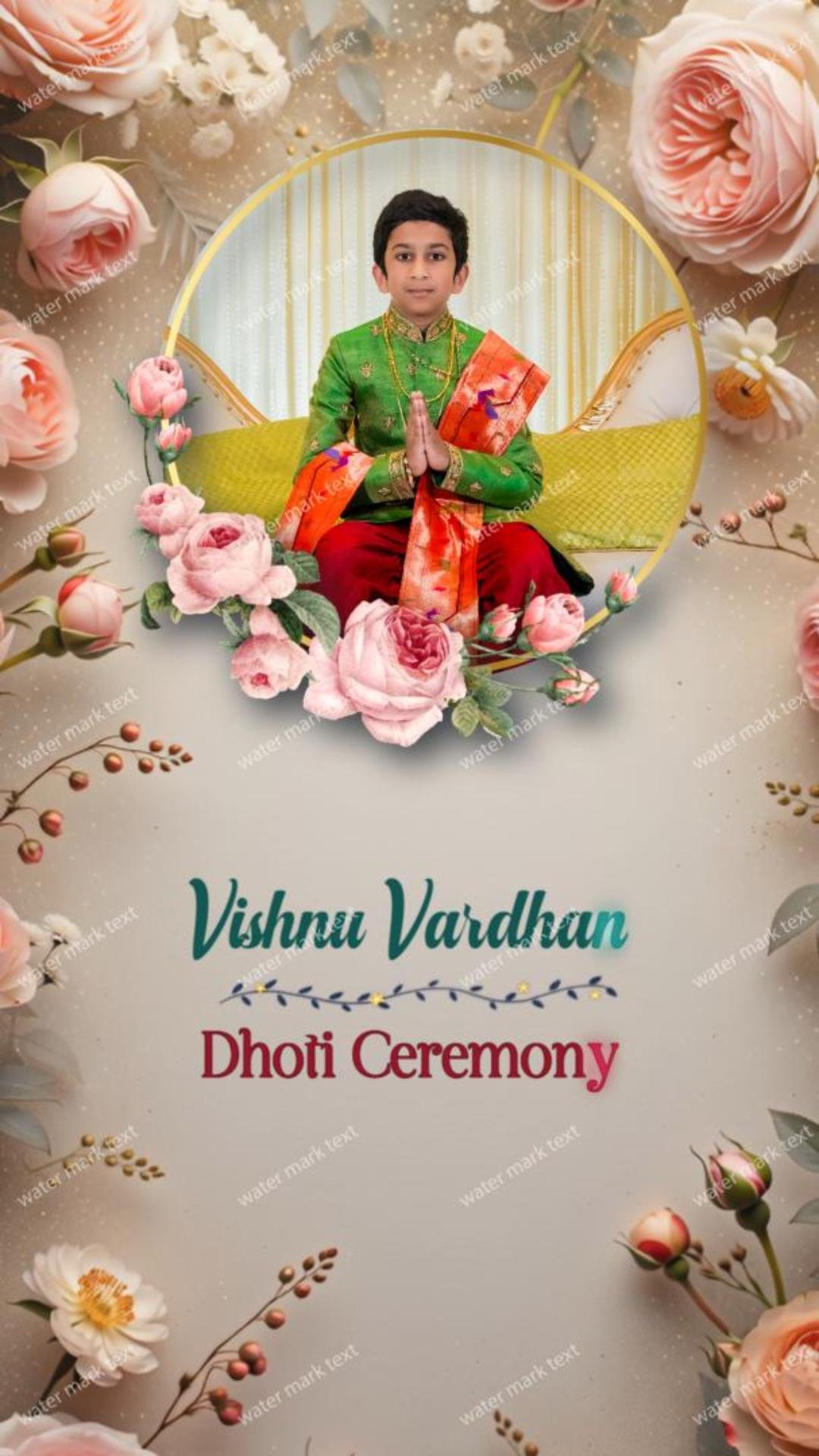 34876 English Panchakattu Invitation | South Indian Ceremony | MMI Invites