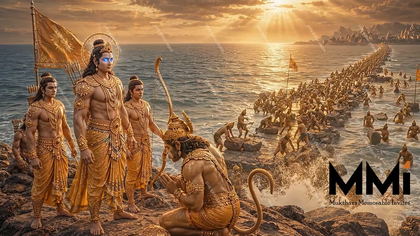 34901 Ramayan Themed Devotional Baby Name Reveal Video  | MMI Invites