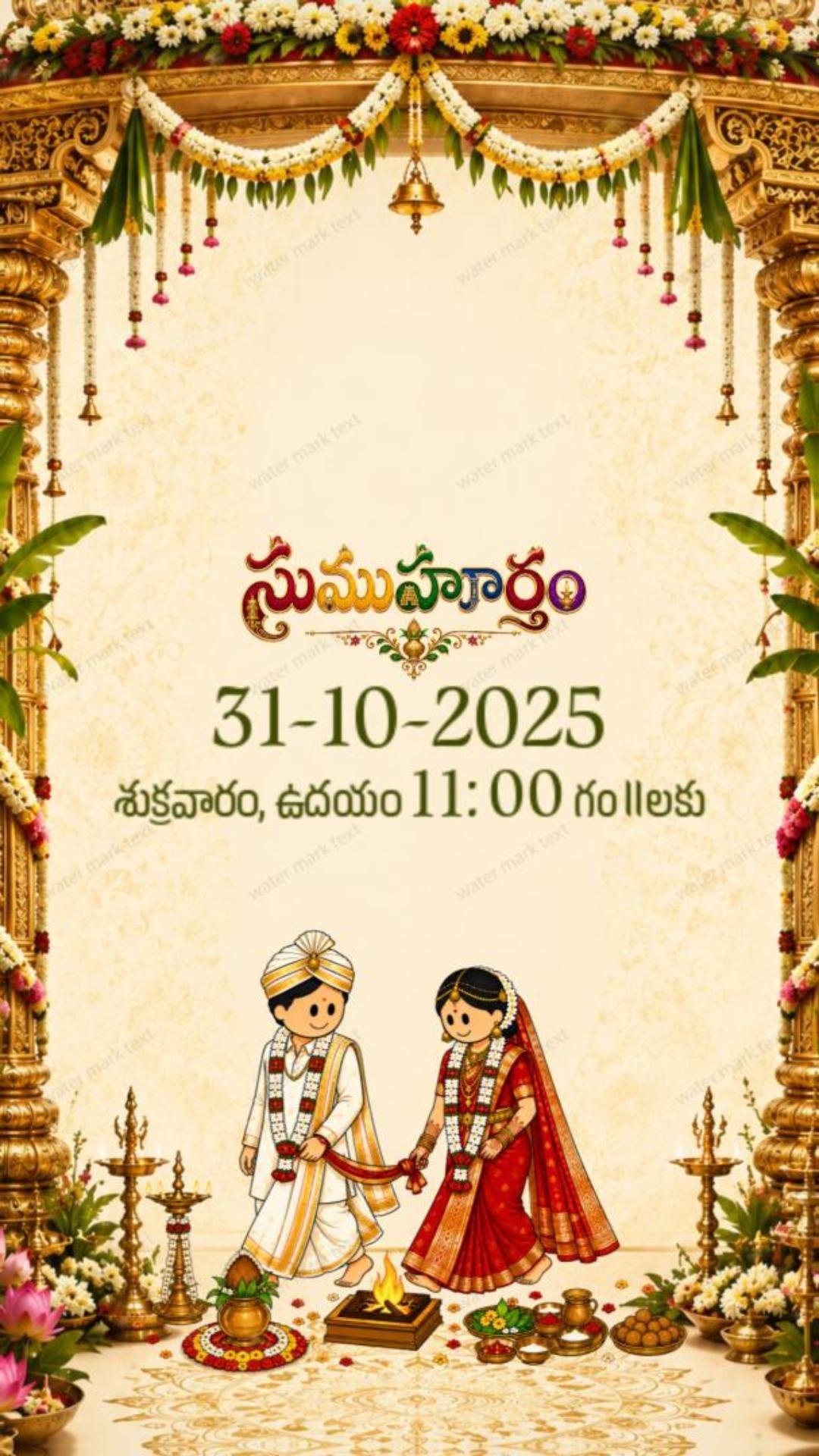 34899 Traditional Telangana Slang Wedding Invitation Video | MMI Invites