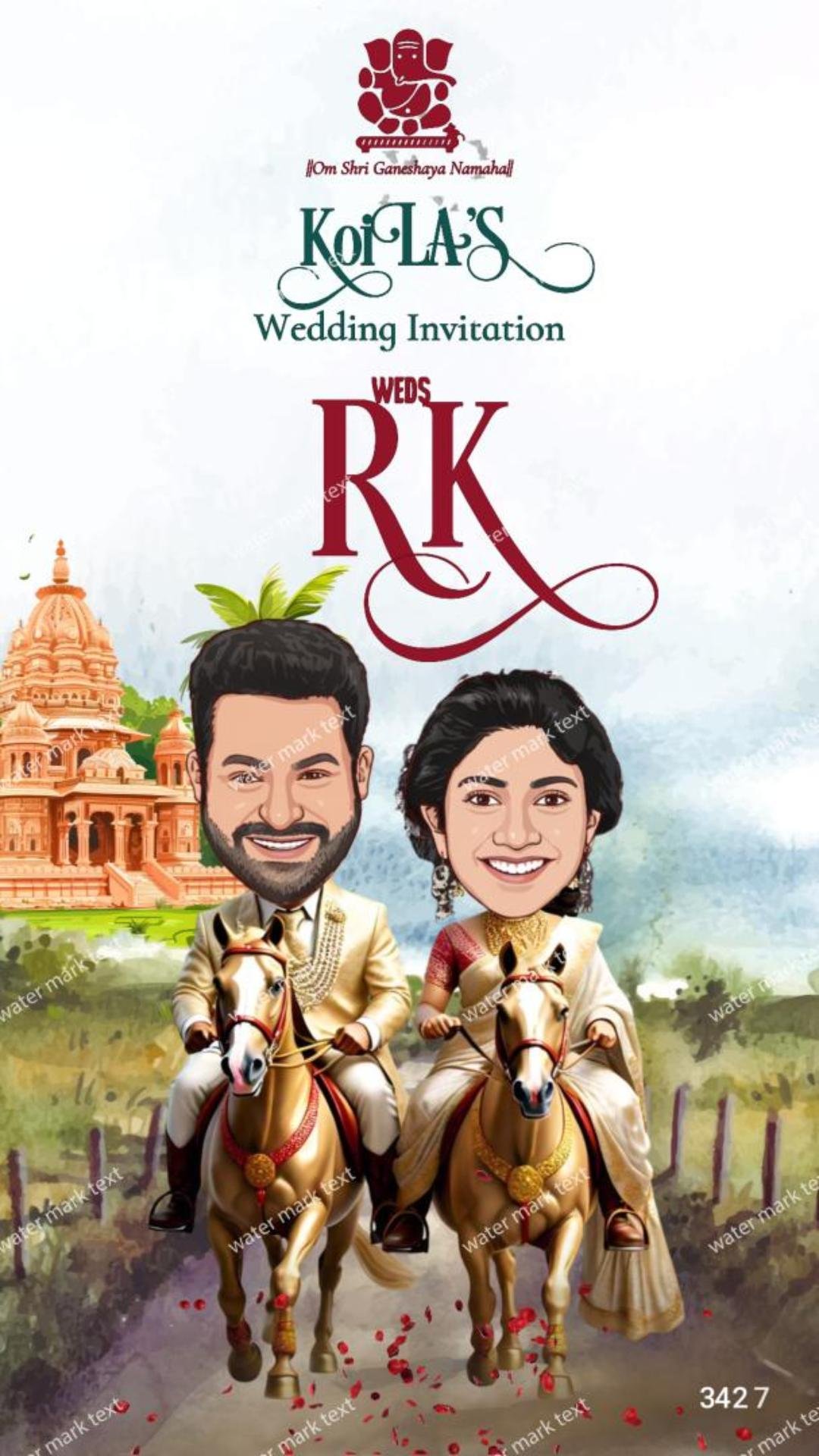 3427 Creative Caricature Wedding Invitation Video | Customized Wedding Invite | MMI Invites