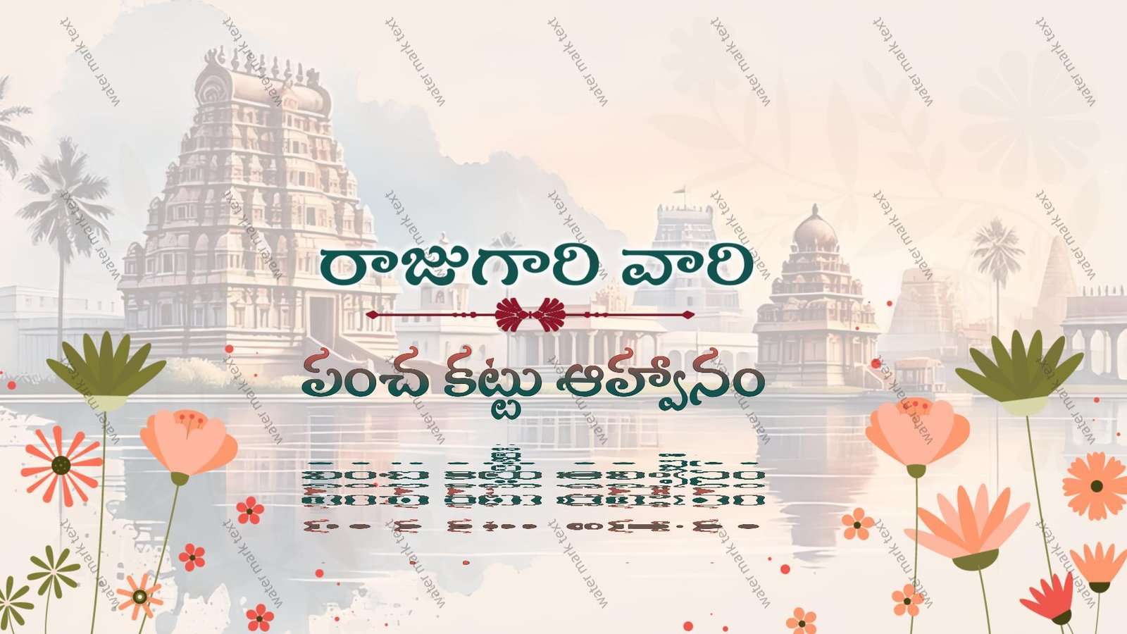 3489 Godavari Andhra Slang Voice Over 🔥 Traditional Dhoti Function Invitation