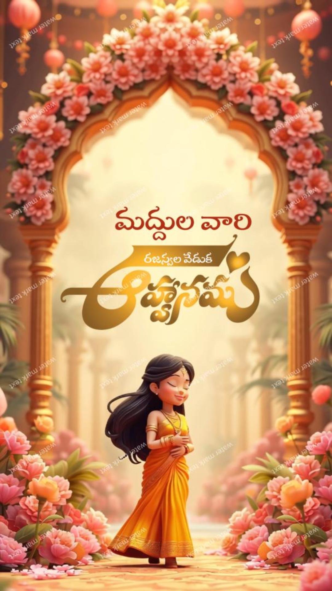 34859 మన గోదావరి యాసలో సంప్రదాయ సారీ సెరిమనీ ఇన్విటేషన్