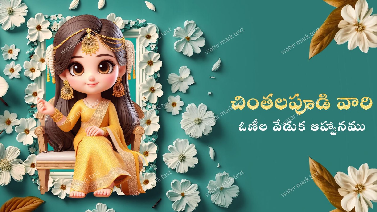 3377 Traditional Half Saree Function Invitation Video | Coastal Andhra Telugu Voiceover