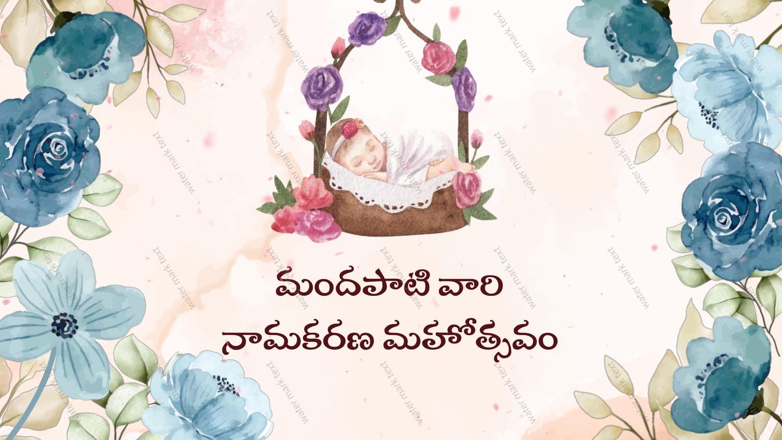 3334 Traditional Telugu Namakaranam Invitation in Godavari Yasa | MMI Invites